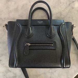 Celine Black Nano Luggage bag.